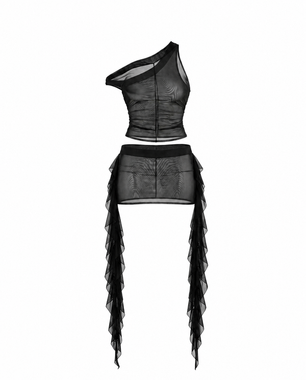 Solana Mesh Skirt set